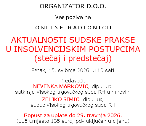 najava stečaj